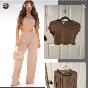 Fashion Nova Taupe Set